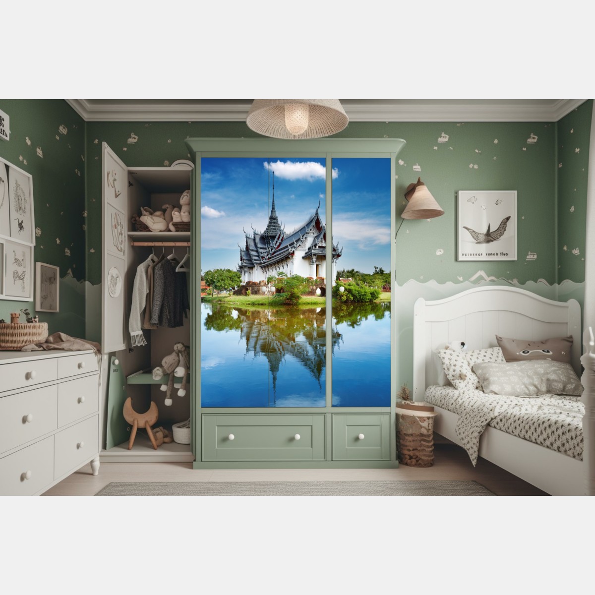 Schrankaufkleber Sanphet Prasat palast am spiegelnden see – Wallnifity® Schrankaufkleber Sanphet Prasat palast am spiegelnden see – Wallnifity®