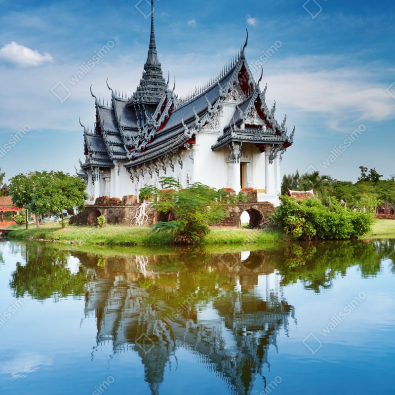 Schrankaufkleber Sanphet Prasat palast am spiegelnden see – Wallnifity® Schrankaufkleber Sanphet Prasat palast am spiegelnden see – Wallnifity®