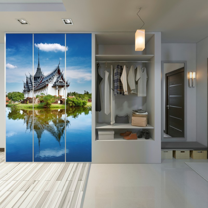 Schrankaufkleber Sanphet Prasat palast am spiegelnden see – Wallnifity® Schrankaufkleber Sanphet Prasat palast am spiegelnden see – Wallnifity®