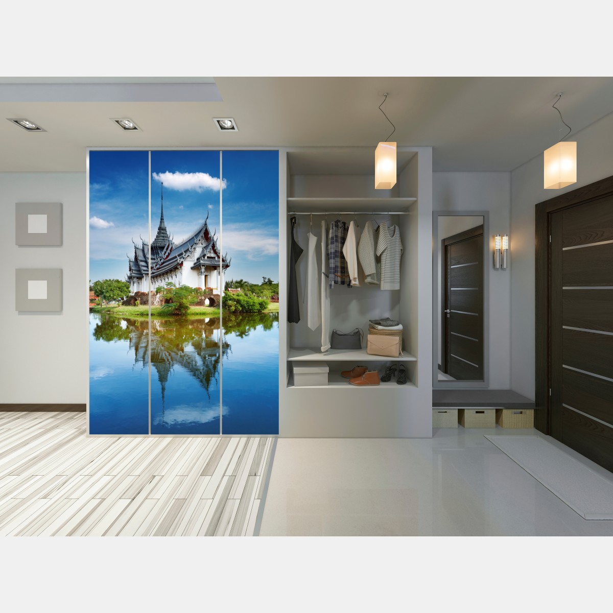 Schrankaufkleber Sanphet Prasat palast am spiegelnden see – Wallnifity® Schrankaufkleber Sanphet Prasat palast am spiegelnden see – Wallnifity®