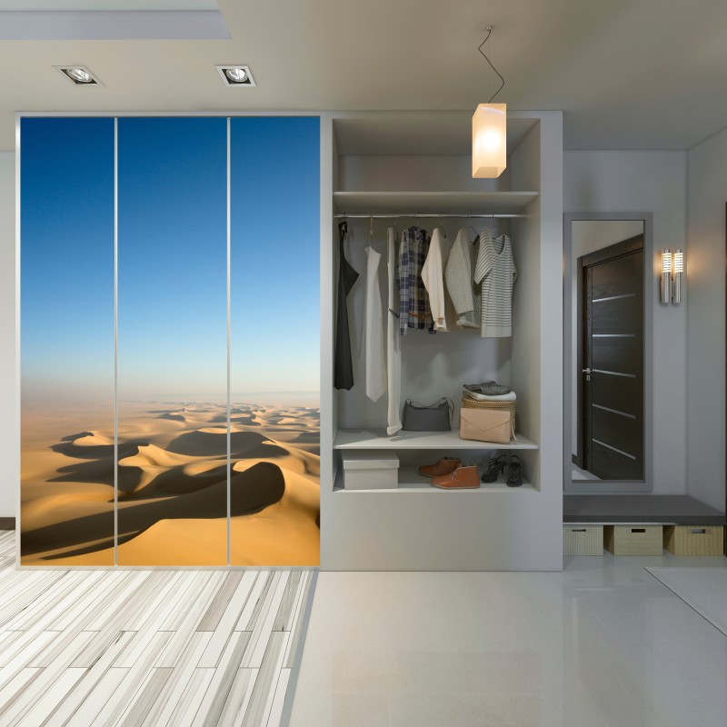Schrankaufkleber endlose wüstendünen unter blauem himmel – Wallnifity® Schrankaufkleber endlose wüstendünen unter blauem himmel – Wallnifity®