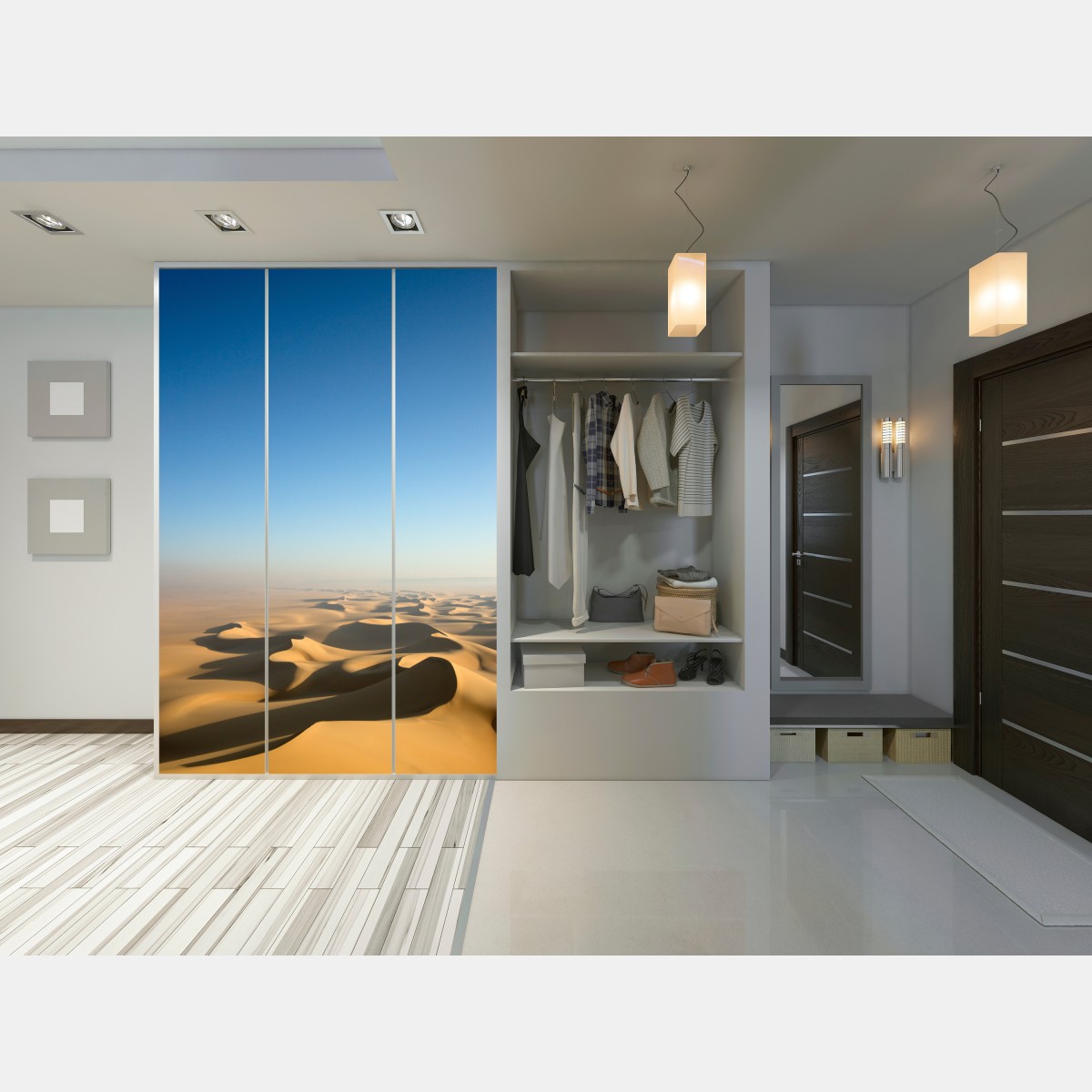 Schrankaufkleber endlose wüstendünen unter blauem himmel – Wallnifity® Schrankaufkleber endlose wüstendünen unter blauem himmel – Wallnifity®