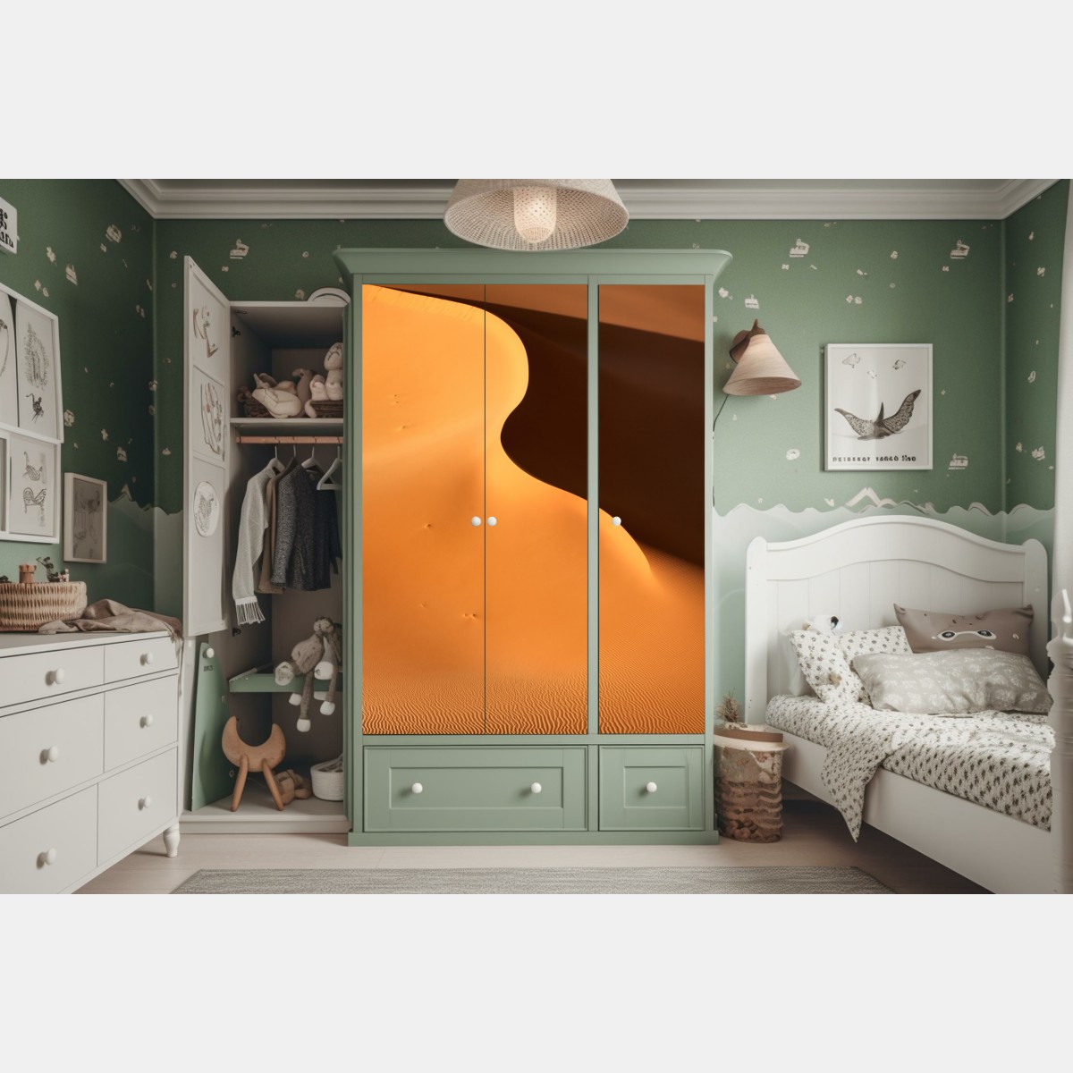 Schrankaufkleber goldene dünenkurven – Wallnifity® Schrankaufkleber goldene dünenkurven – Wallnifity®