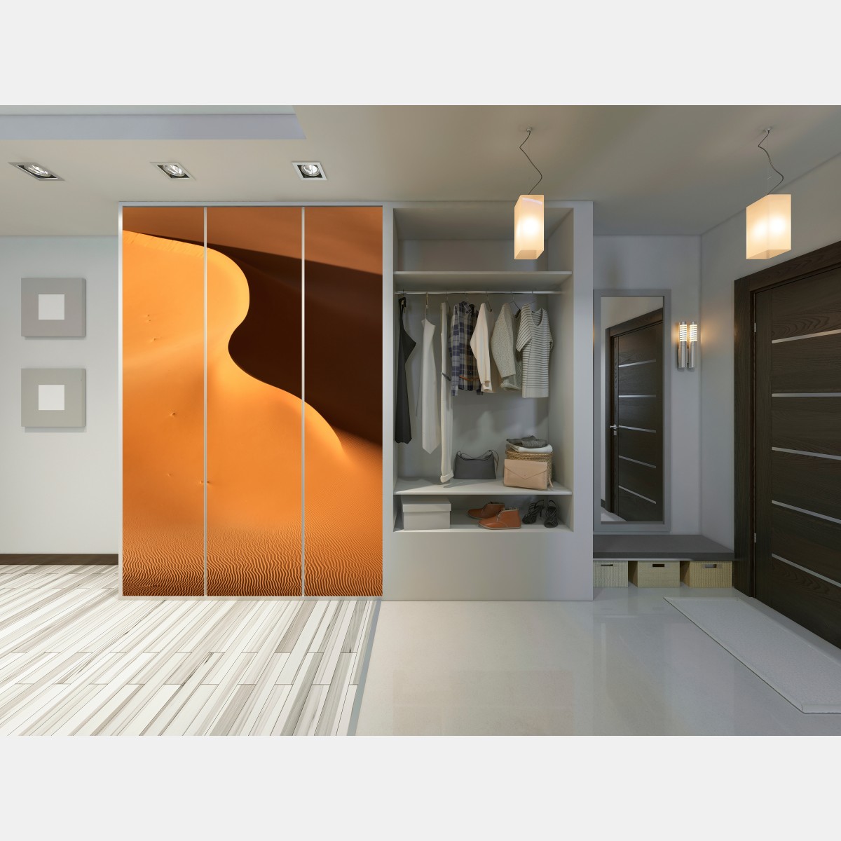 Schrankaufkleber goldene dünenkurven – Wallnifity® Schrankaufkleber goldene dünenkurven – Wallnifity®