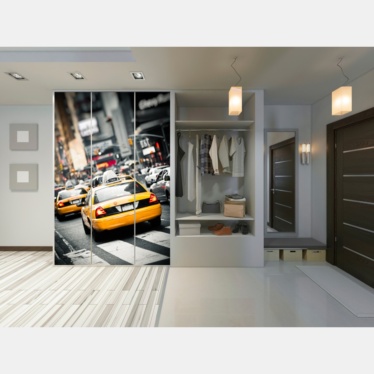 Schrankaufkleber gelbes taxi in den straßen von New York – Wallnifity® Schrankaufkleber gelbes taxi in den straßen von New York – Wallnifity®