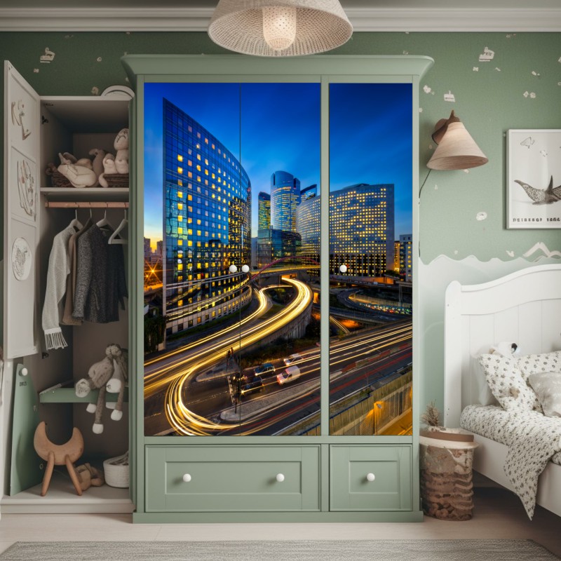 Schrankaufkleber luxuriöse abstrakte alkoholtinten-kunst mit goldenen adern – Wallnifity®