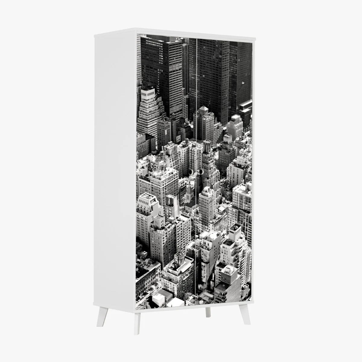 Schrankaufkleber Manhattan luftaufnahme skyline in monochrom – Wallnifity® Schrankaufkleber Manhattan luftaufnahme skyline in monochrom – Wallnifity®
