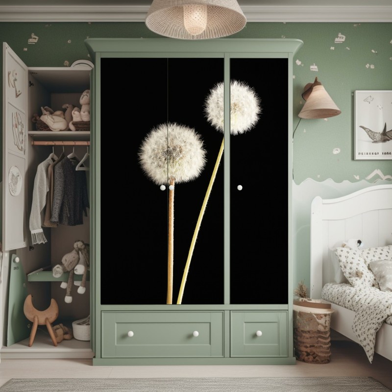 Schrankaufkleber zarte feder in makroaufnahme – Wallnifity®