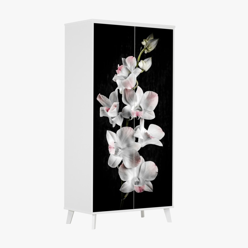 Schrankaufkleber monochrome feder mit wassertropfen – Wallnifity®