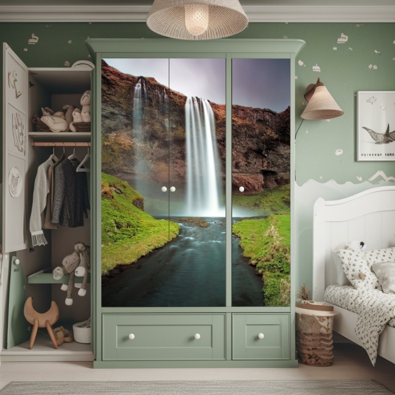 Schrankaufkleber makro gänseblümchen spiralmuster – Wallnifity®