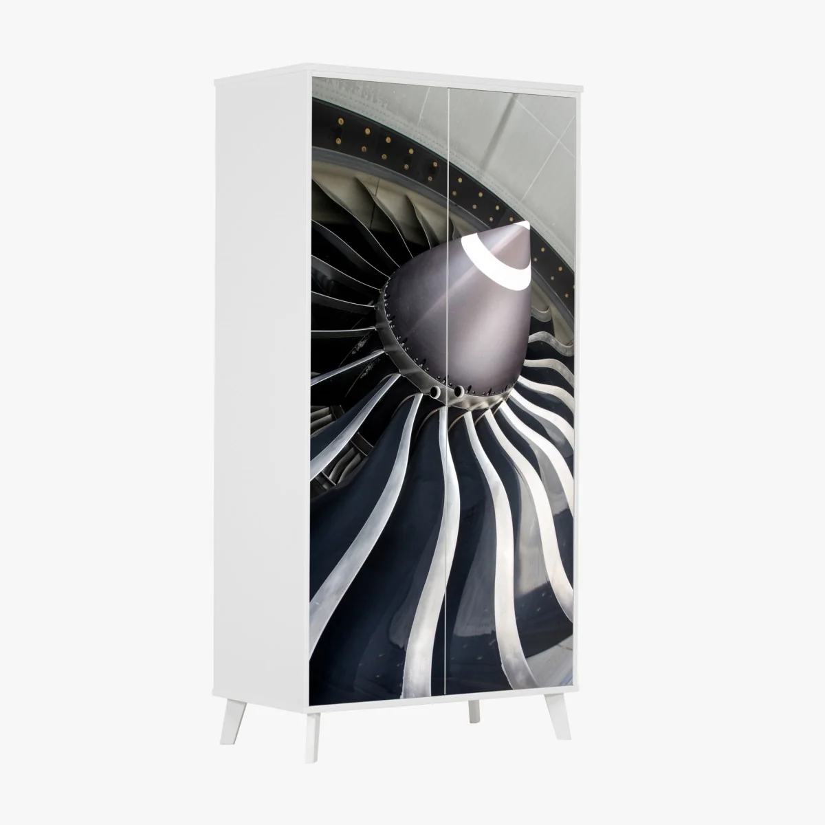 Schrankaufkleber nahaufnahme turbinenblätter des jettriebwerks – Wallnifity® Schrankaufkleber nahaufnahme turbinenblätter des jettriebwerks – Wallnifity®