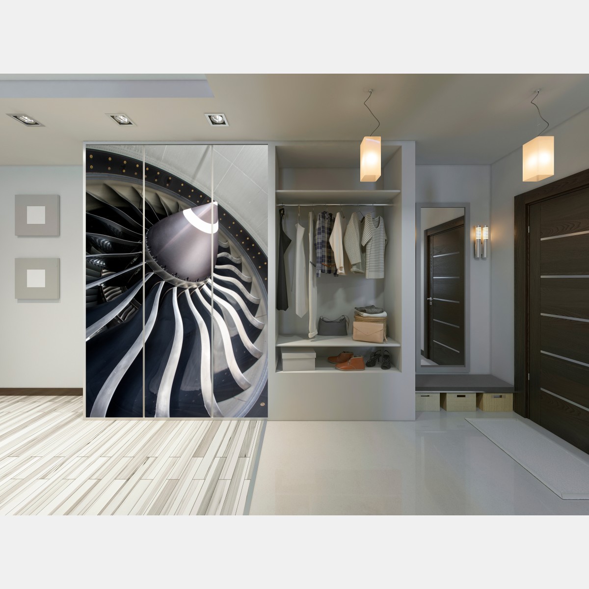 Schrankaufkleber nahaufnahme turbinenblätter des jettriebwerks – Wallnifity® Schrankaufkleber nahaufnahme turbinenblätter des jettriebwerks – Wallnifity®