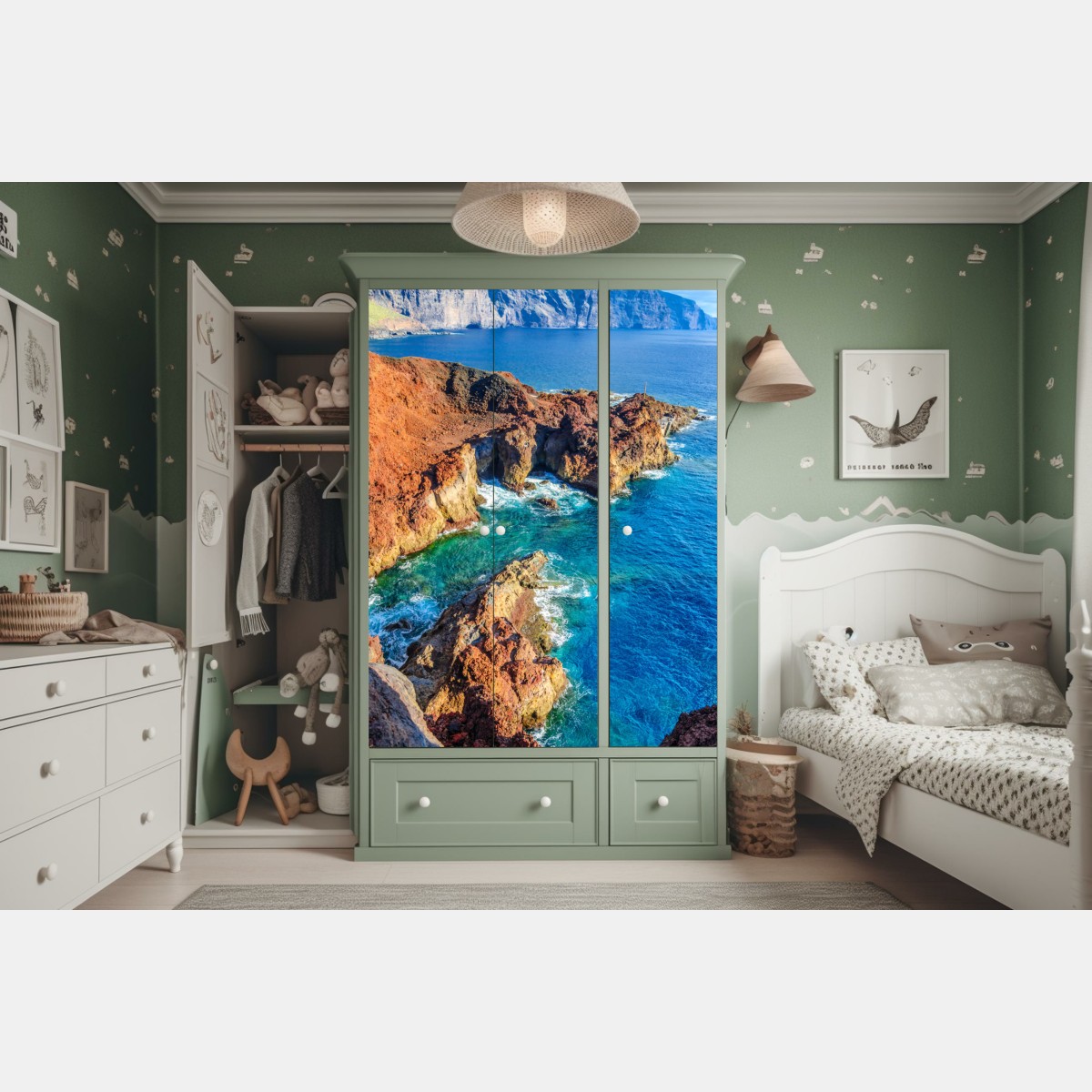 Schrankaufkleber dramatische klippen und türkisfarbenes meer bei Punto Teno, Teneriffa – Wallnifity® Schrankaufkleber dramatische klippen und türkisfarbenes meer bei Punto Teno, Teneriffa – Wallnifity®