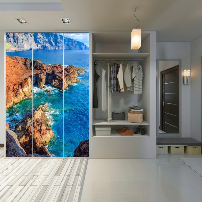 Schrankaufkleber dramatische klippen und türkisfarbenes meer bei Punto Teno, Teneriffa – Wallnifity® Schrankaufkleber dramatische klippen und türkisfarbenes meer bei Punto Teno, Teneriffa – Wallnifity®