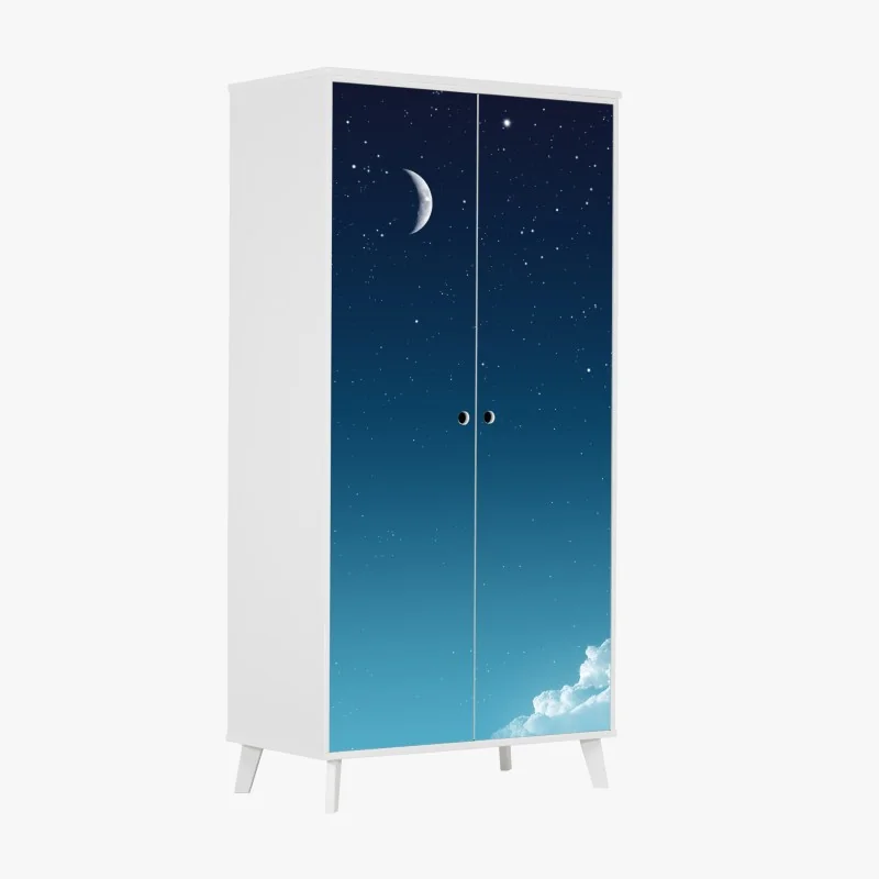 Schrankaufkleber retro tropische palmen bei sonnenuntergang – Wallnifity®