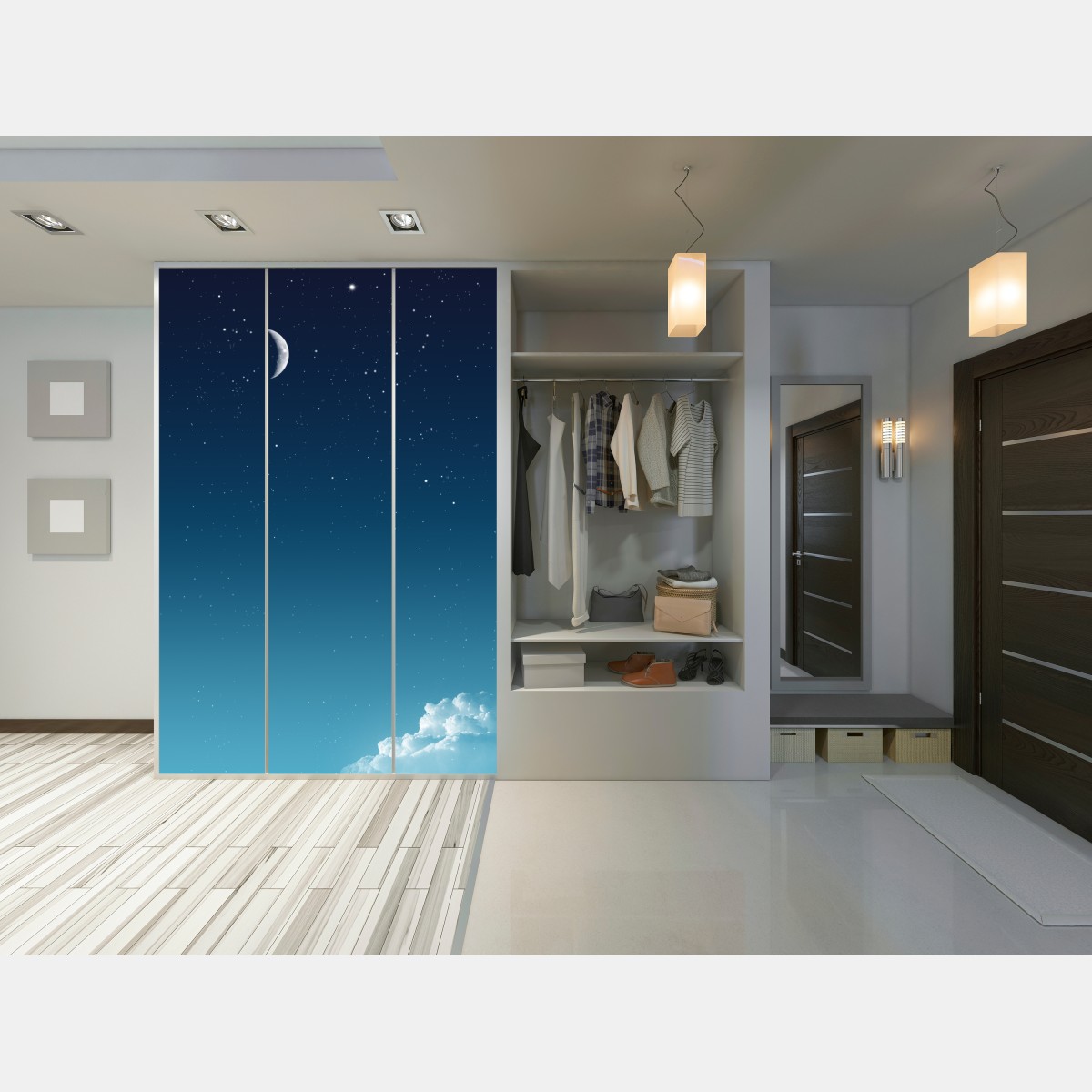 Schrankaufkleber ruhiger halbmond am sternenhimmel – Wallnifity® Schrankaufkleber ruhiger halbmond am sternenhimmel – Wallnifity®