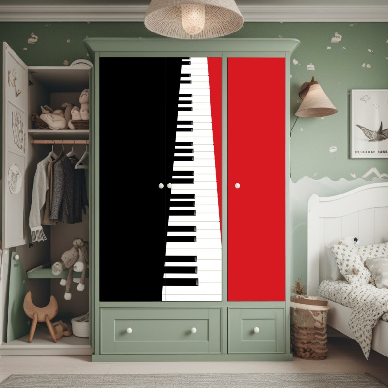 Schrankaufkleber rote mohnwiese im sonnenlicht – Wallnifity®