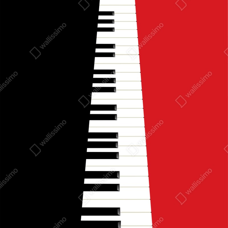 Schrankaufkleber schwarz-rotes klavier-tastatur motiv – Wallnifity® Schrankaufkleber schwarz-rotes klavier-tastatur motiv – Wallnifity®