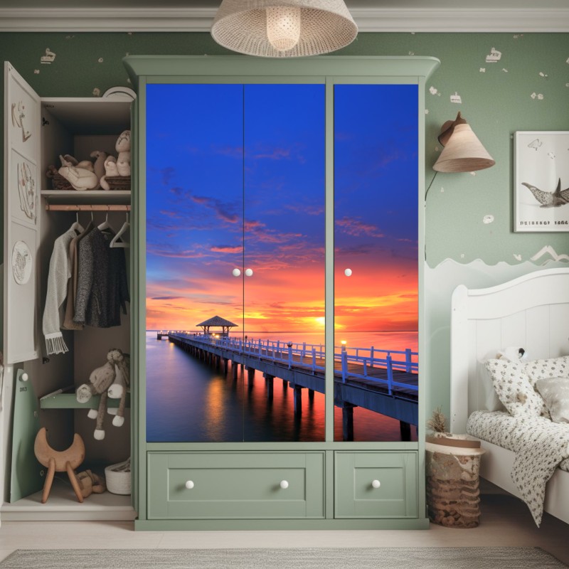 Schrankaufkleber goldene stunde an der Golden Gate Bridge, Baker Beach – Wallnifity®
