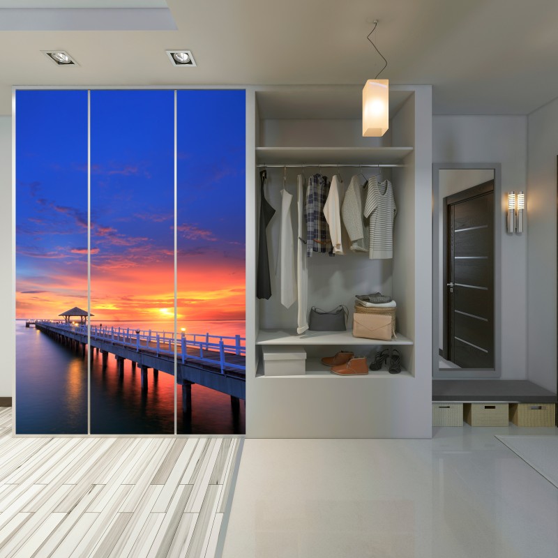 Schrankaufkleber mole bei sonnenuntergang am strand – Wallnifity® Schrankaufkleber mole bei sonnenuntergang am strand – Wallnifity®