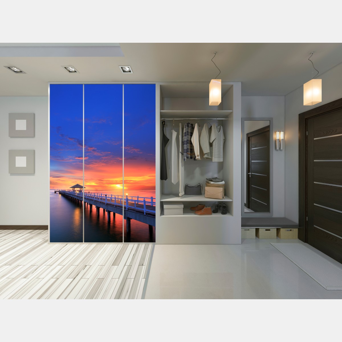 Schrankaufkleber mole bei sonnenuntergang am strand – Wallnifity® Schrankaufkleber mole bei sonnenuntergang am strand – Wallnifity®