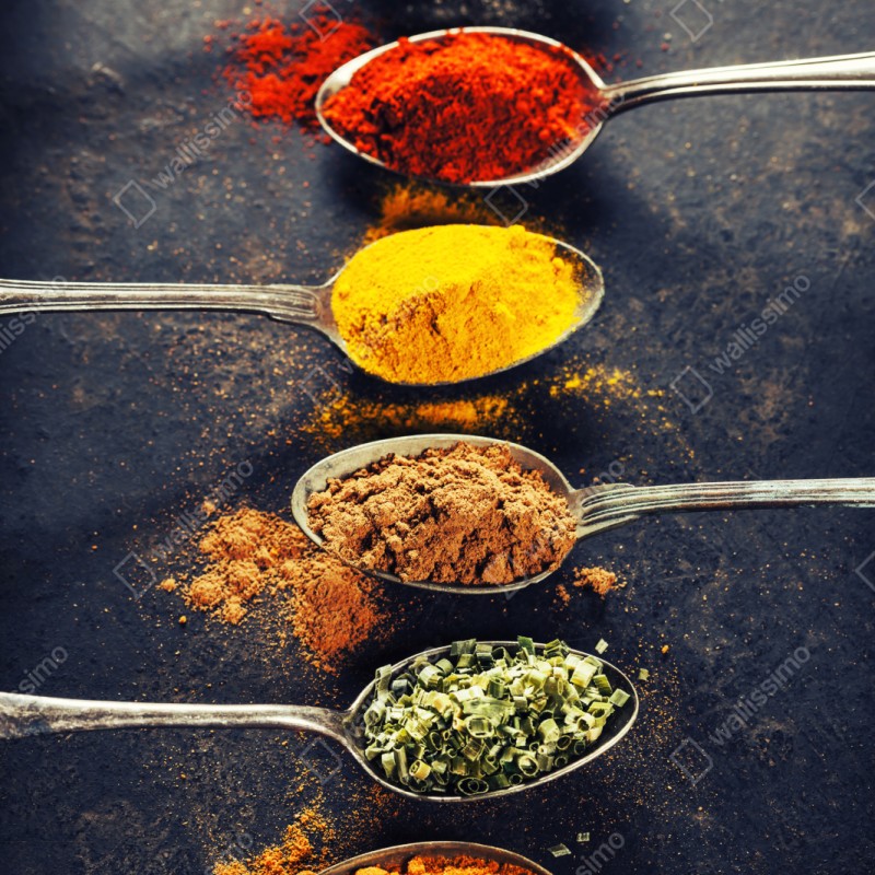 Schrankaufkleber bunte gewürzlöffel anordnung – Wallnifity® Schrankaufkleber bunte gewürzlöffel anordnung – Wallnifity®