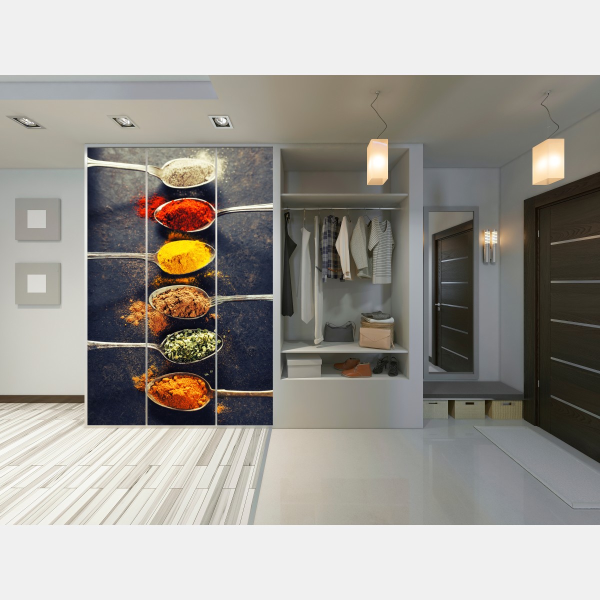 Schrankaufkleber bunte gewürzlöffel anordnung – Wallnifity® Schrankaufkleber bunte gewürzlöffel anordnung – Wallnifity®