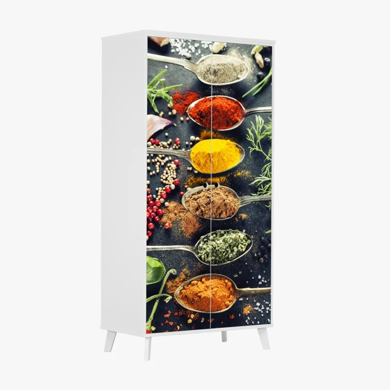 Schrankaufkleber komposition aus gewürzen und kräutern – Wallnifity®