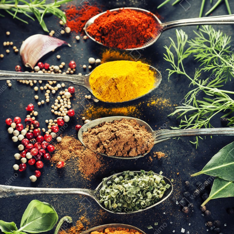 Schrankaufkleber komposition aus gewürzen und kräutern – Wallnifity®