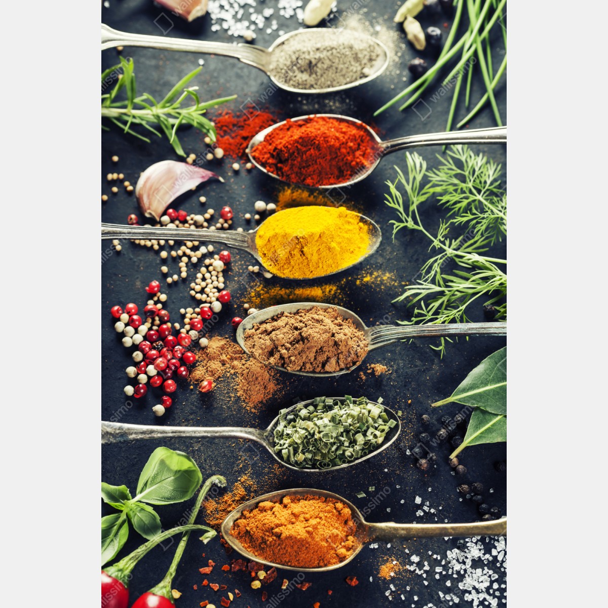 Schrankaufkleber komposition aus gewürzen und kräutern – Wallnifity®