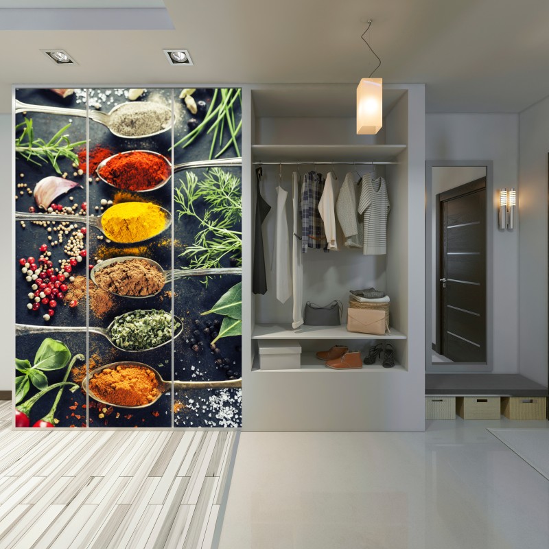 Schrankaufkleber komposition aus gewürzen und kräutern – Wallnifity®