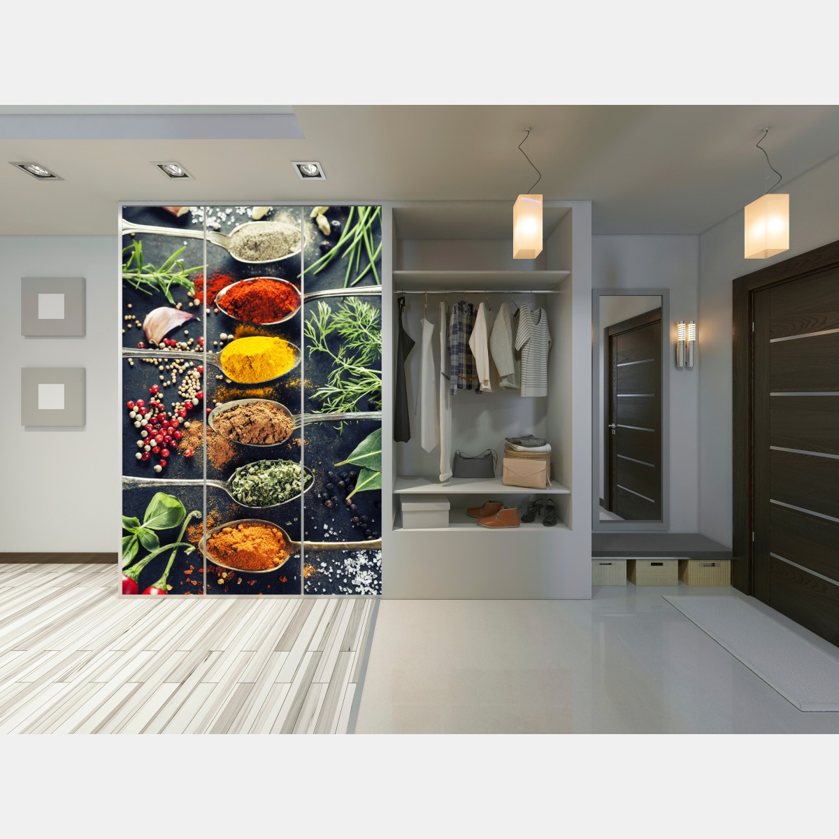 Schrankaufkleber komposition aus gewürzen und kräutern – Wallnifity®