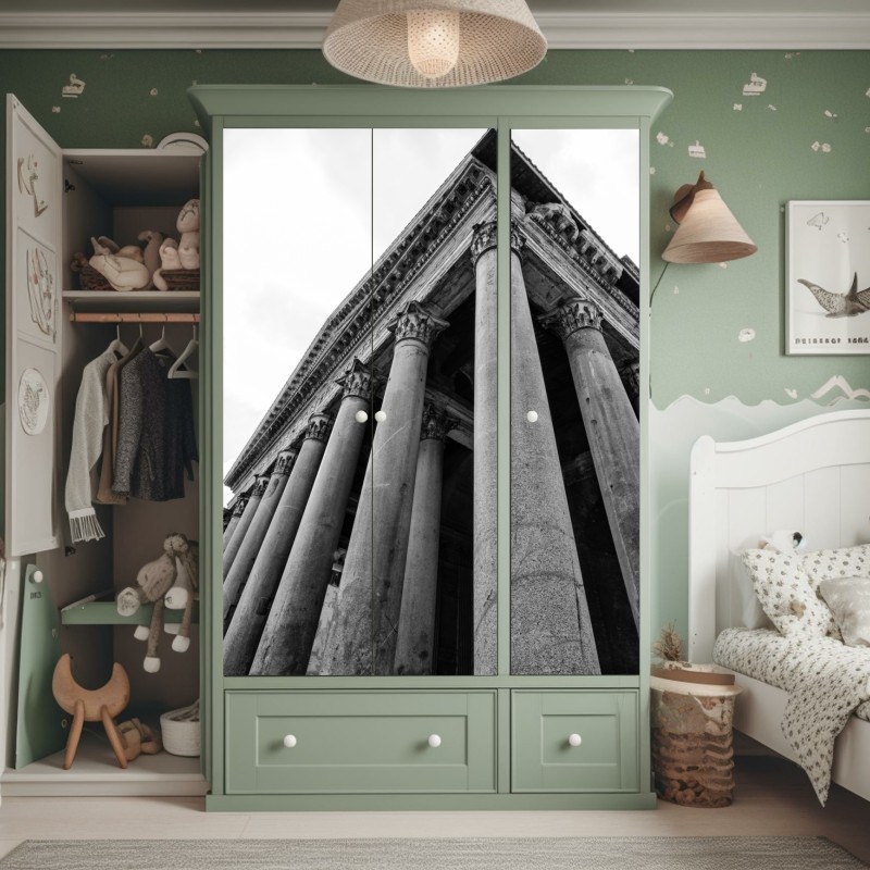 Schrankaufkleber monochrome geschichtete berge – Wallnifity®