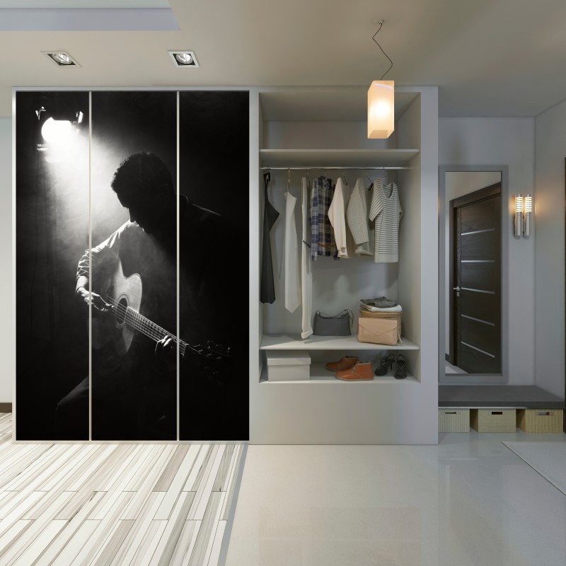 Schrankaufkleber silhouette eines gitaristen im scheinwerferlicht – Wallnifity® Schrankaufkleber silhouette eines gitaristen im scheinwerferlicht – Wallnifity®