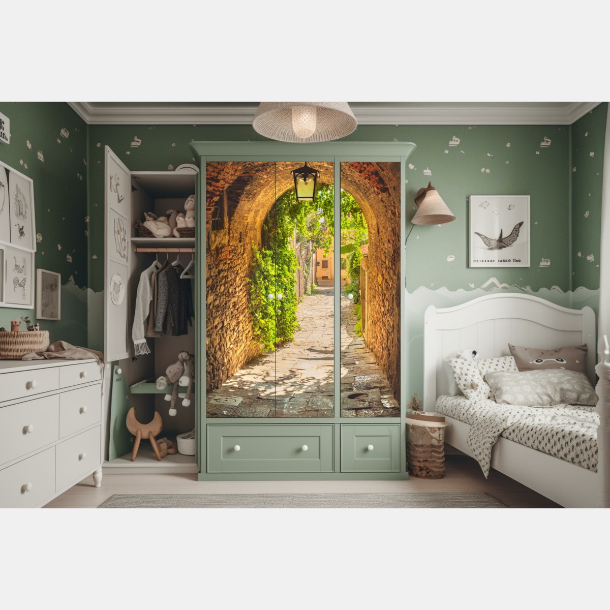 Schrankaufkleber sonnige gasse in der Toskana – Wallnifity® Schrankaufkleber sonnige gasse in der Toskana – Wallnifity®