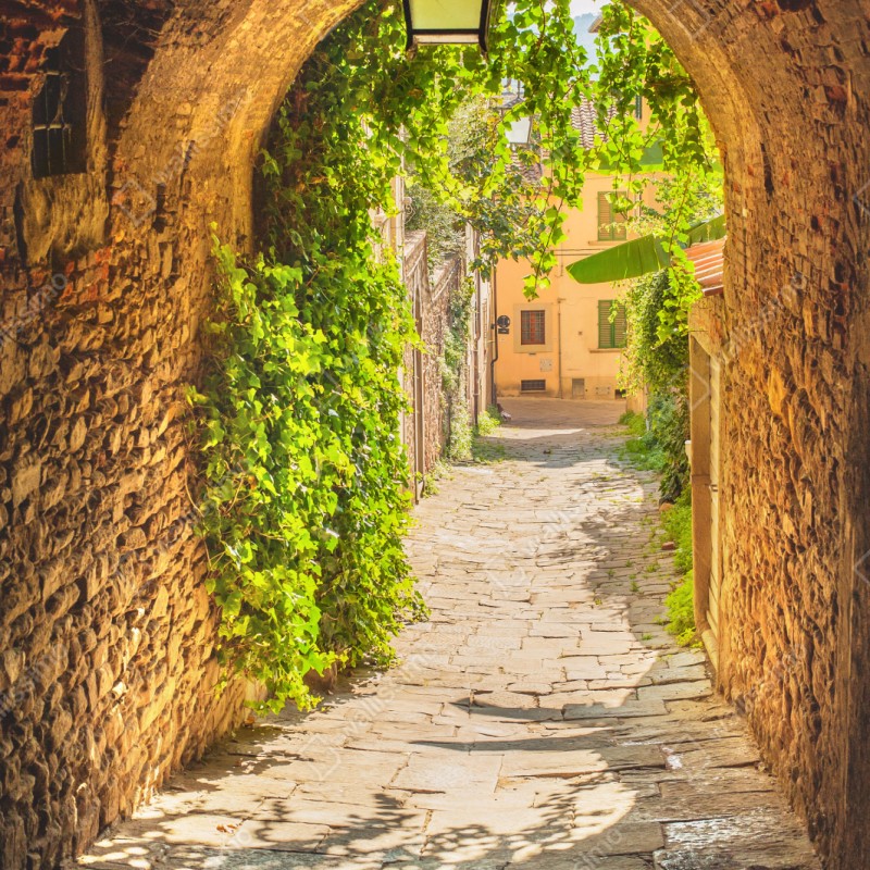 Schrankaufkleber sonnige gasse in der Toskana – Wallnifity® Schrankaufkleber sonnige gasse in der Toskana – Wallnifity®