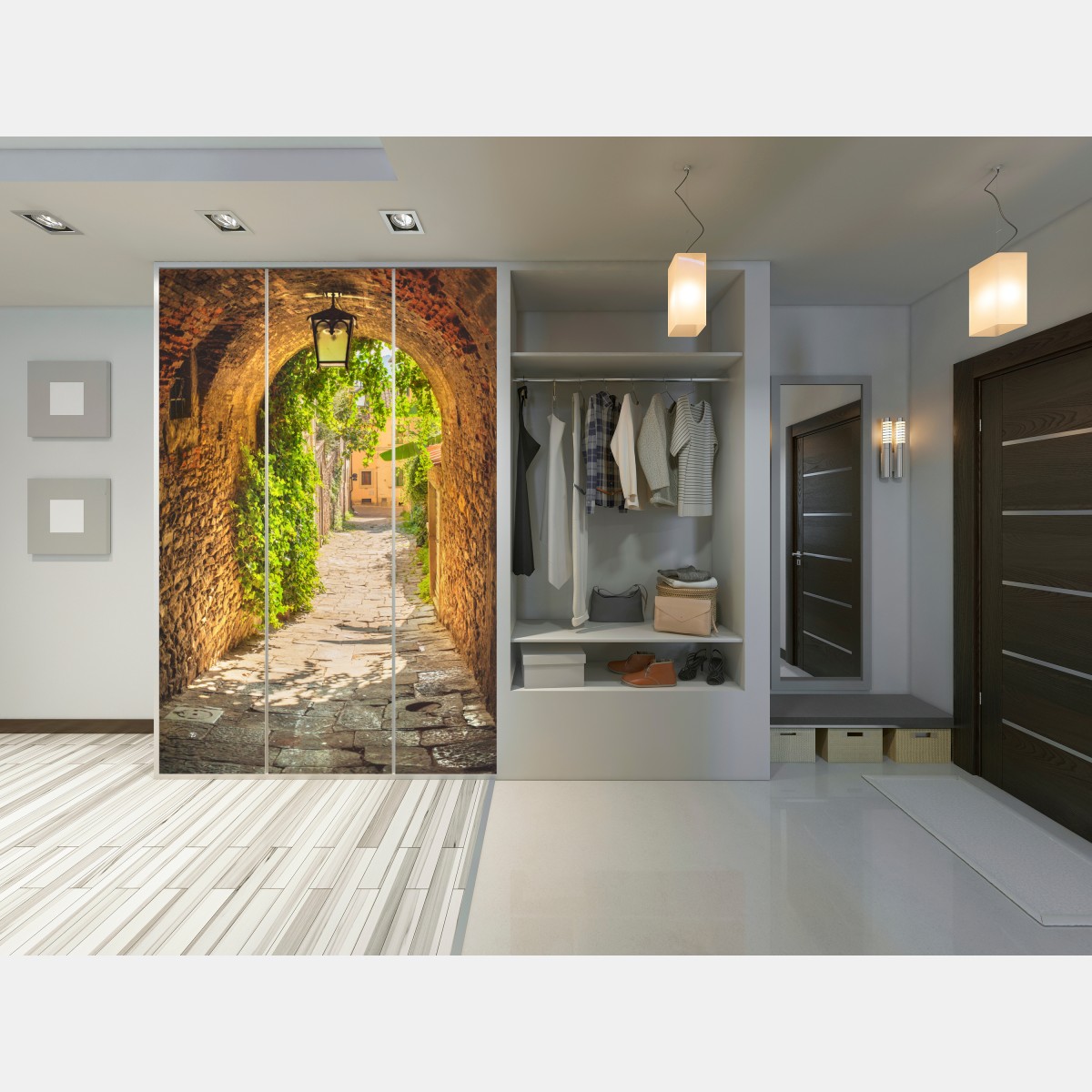 Schrankaufkleber sonnige gasse in der Toskana – Wallnifity® Schrankaufkleber sonnige gasse in der Toskana – Wallnifity®