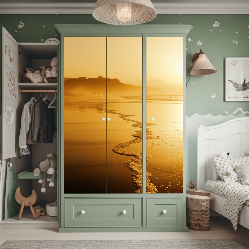 Schrankaufkleber schwarzer marmor mit goldenen adern – Wallnifity®