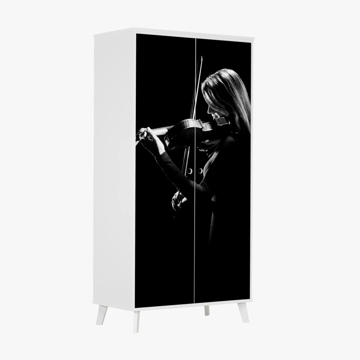 Schrankaufkleber elegante geigerin silhouette – Wallnifity® Schrankaufkleber elegante geigerin silhouette – Wallnifity®