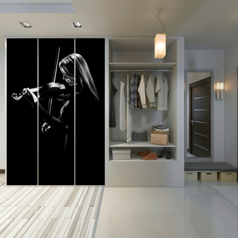 Schrankaufkleber elegante geigerin silhouette – Wallnifity® Schrankaufkleber elegante geigerin silhouette – Wallnifity®