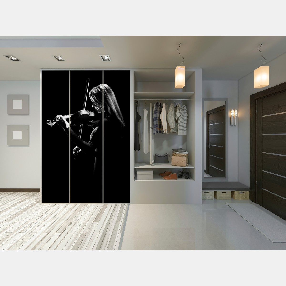 Schrankaufkleber elegante geigerin silhouette – Wallnifity® Schrankaufkleber elegante geigerin silhouette – Wallnifity®