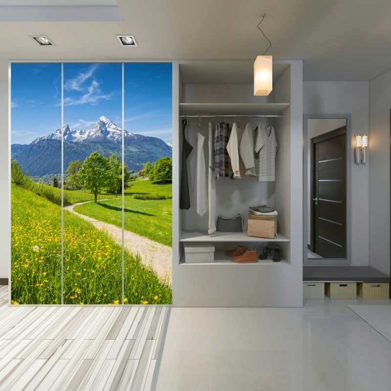 Schrankaufkleber alpenwiese und bergpfad – Wallnifity® Schrankaufkleber alpenwiese und bergpfad – Wallnifity®