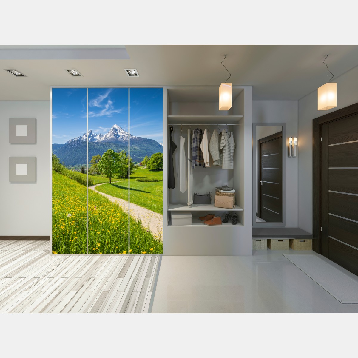 Schrankaufkleber alpenwiese und bergpfad – Wallnifity® Schrankaufkleber alpenwiese und bergpfad – Wallnifity®
