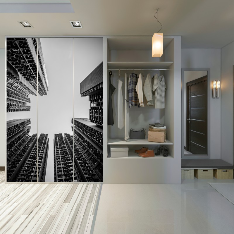 Schrankaufkleber städtische perspektive hochhäuser – Wallnifity® Schrankaufkleber städtische perspektive hochhäuser – Wallnifity®