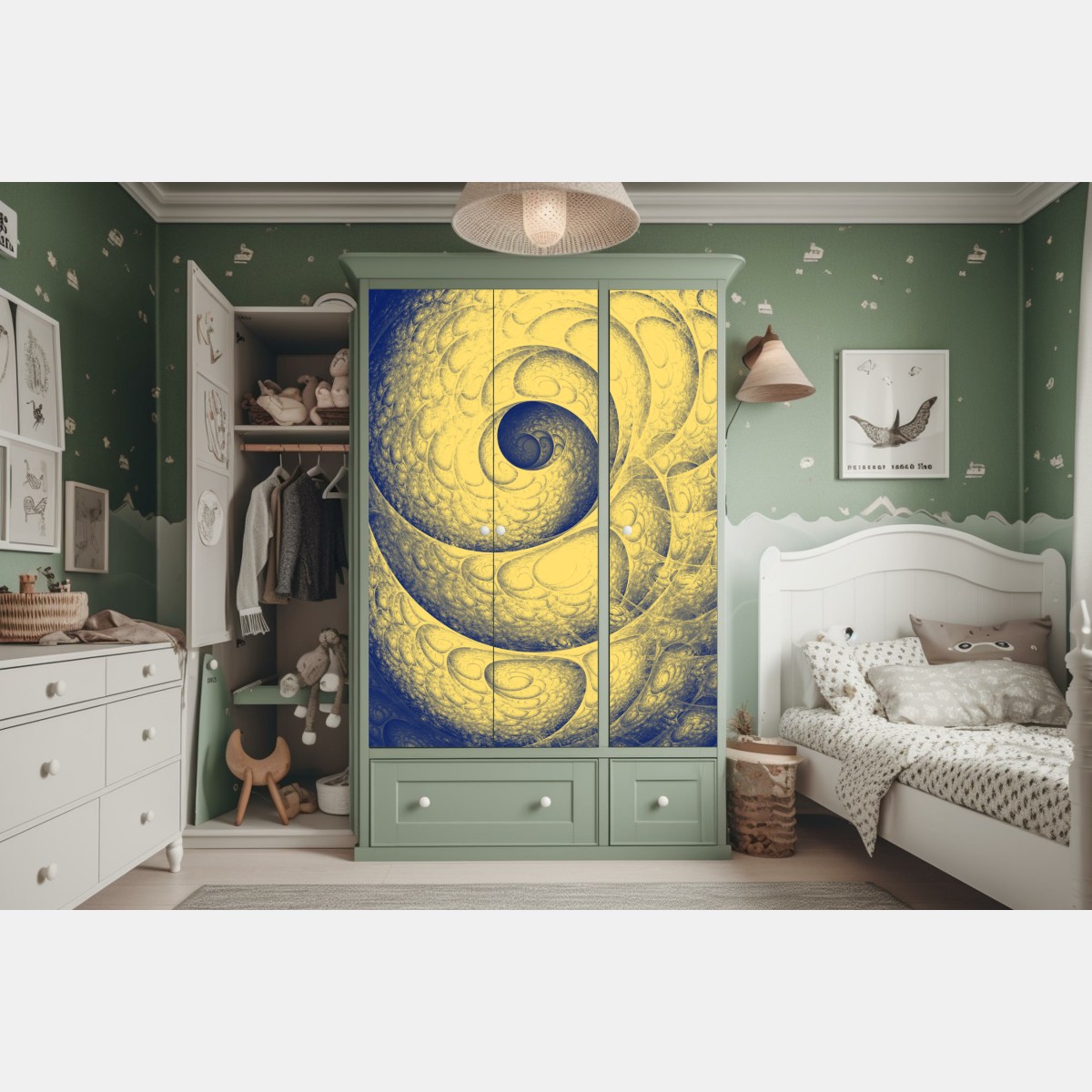 Schrankaufkleber goldene spiralförmige fraktalstruktur – Wallnifity® Schrankaufkleber goldene spiralförmige fraktalstruktur – Wallnifity®