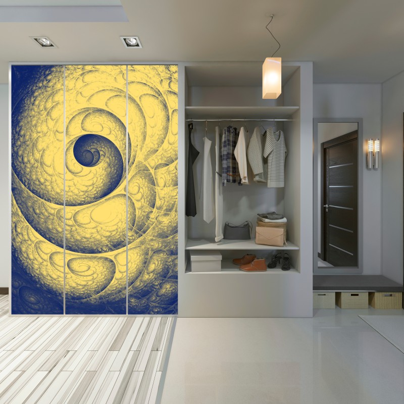 Schrankaufkleber goldene spiralförmige fraktalstruktur – Wallnifity® Schrankaufkleber goldene spiralförmige fraktalstruktur – Wallnifity®