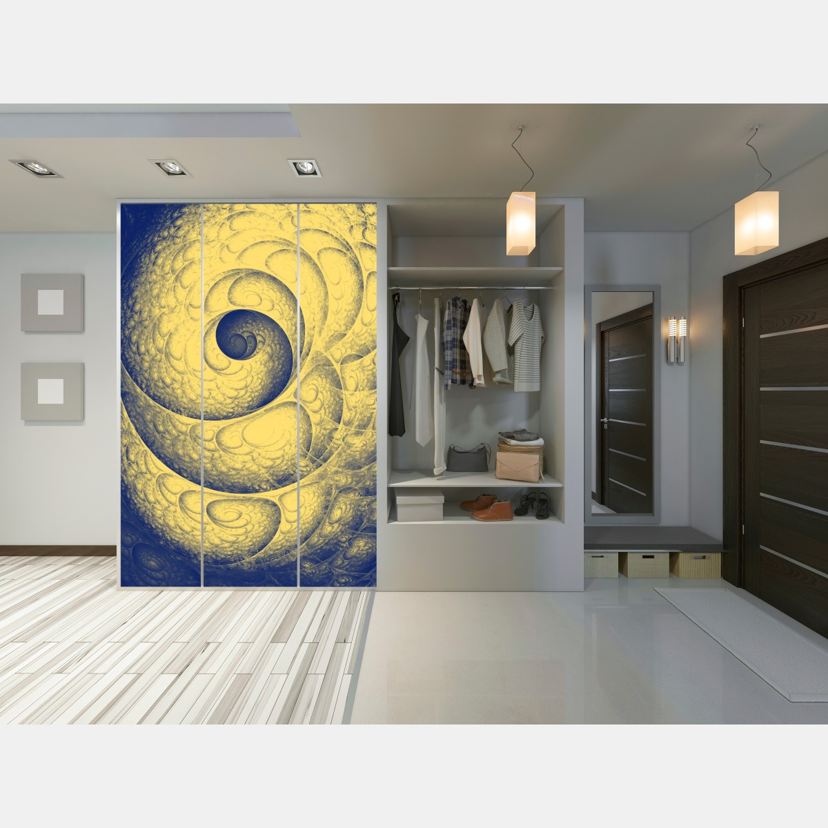 Schrankaufkleber goldene spiralförmige fraktalstruktur – Wallnifity® Schrankaufkleber goldene spiralförmige fraktalstruktur – Wallnifity®