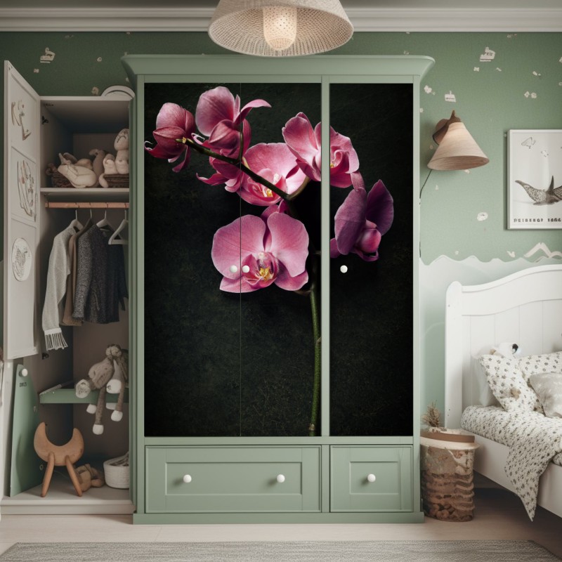 Schrankaufkleber elegante vintage-geige vor schwarzem hintergrund – Wallnifity®