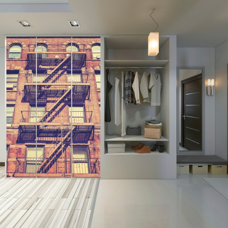 Schrankaufkleber vintage feuertreppen aus New York – Wallnifity®