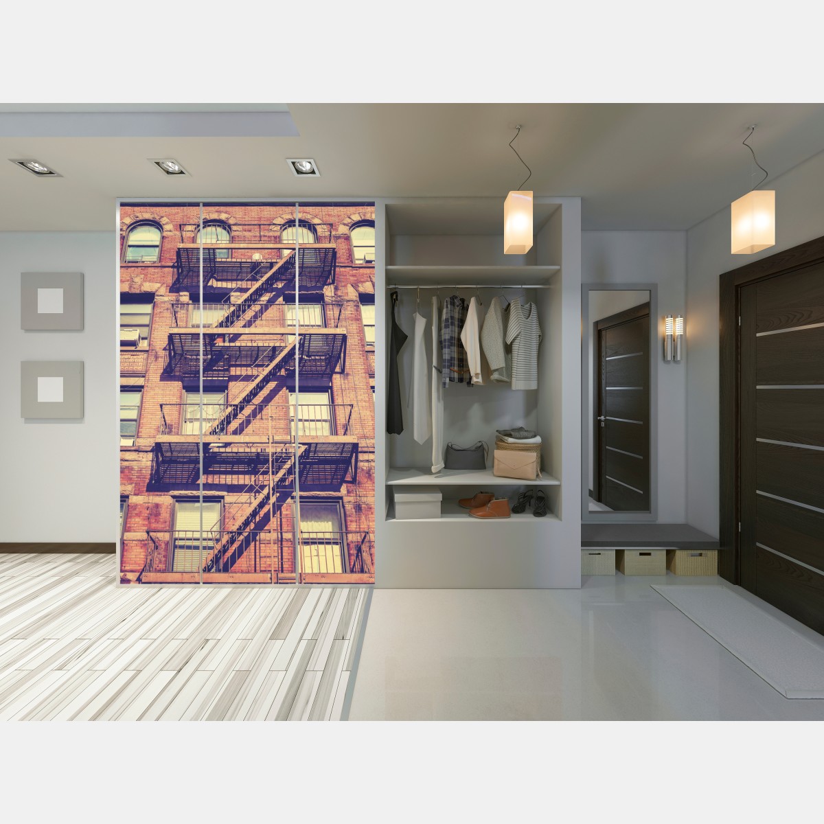 Schrankaufkleber vintage feuertreppen aus New York – Wallnifity®